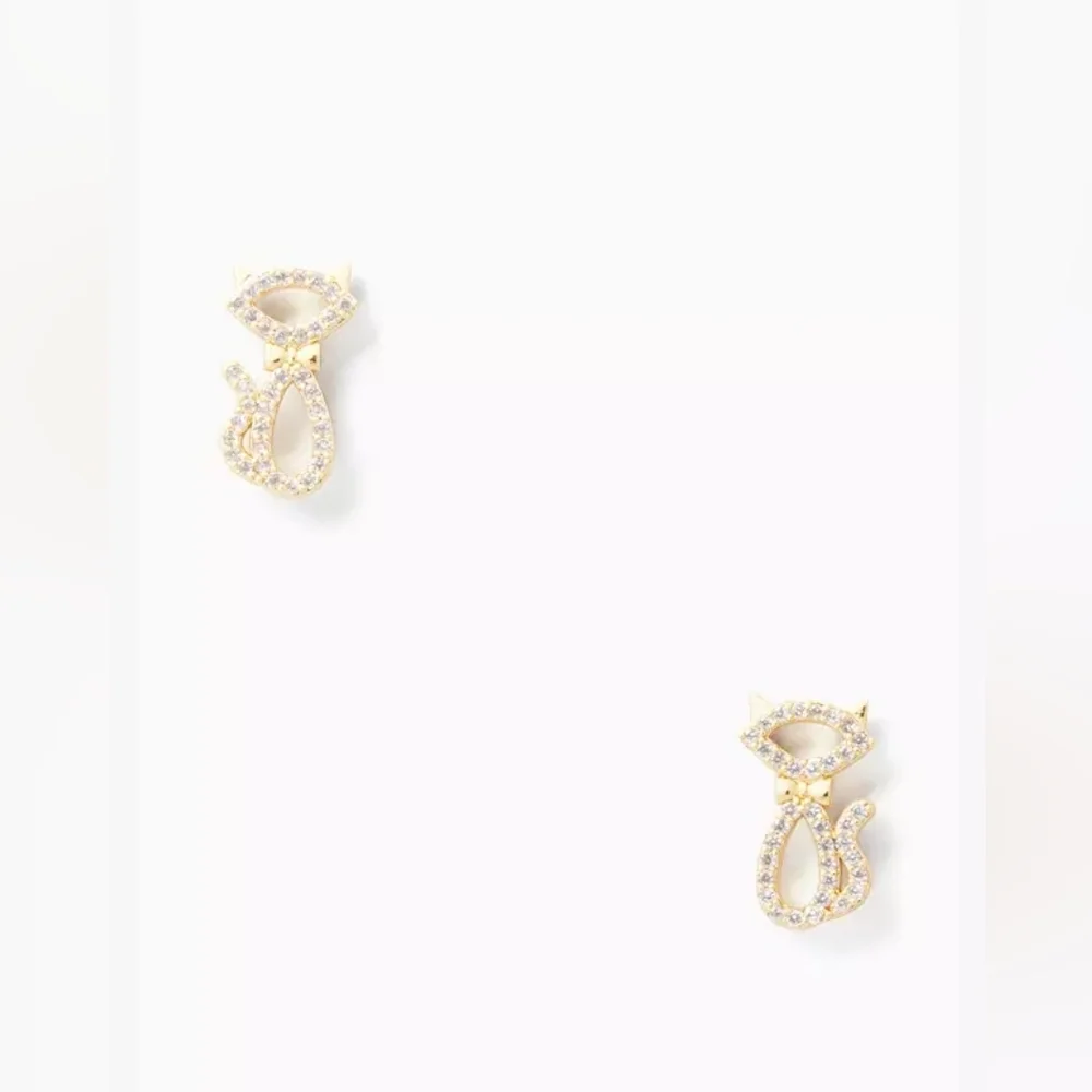Kate Spade Jazz Things Up Pave Cat Studs - Picture 2 of 7
